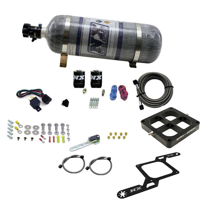 NITROUS EXPRESS Dry, Dual Stage Billet Crossbar Plate System 100-1000HP (4500Flange) W/12Lb Bottle