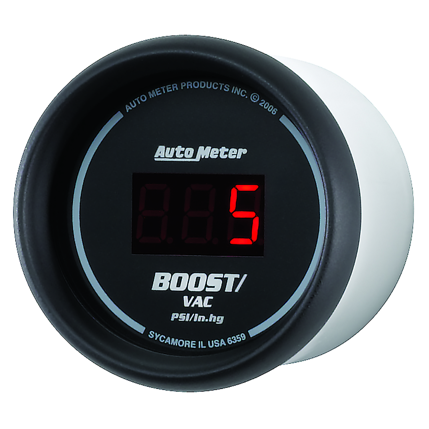 AUTOMETER Vacuum/Boost Gauge 2 1/16", 30Inhg-30PSI, Digital, Black Dial W/ Red LED - Image 2