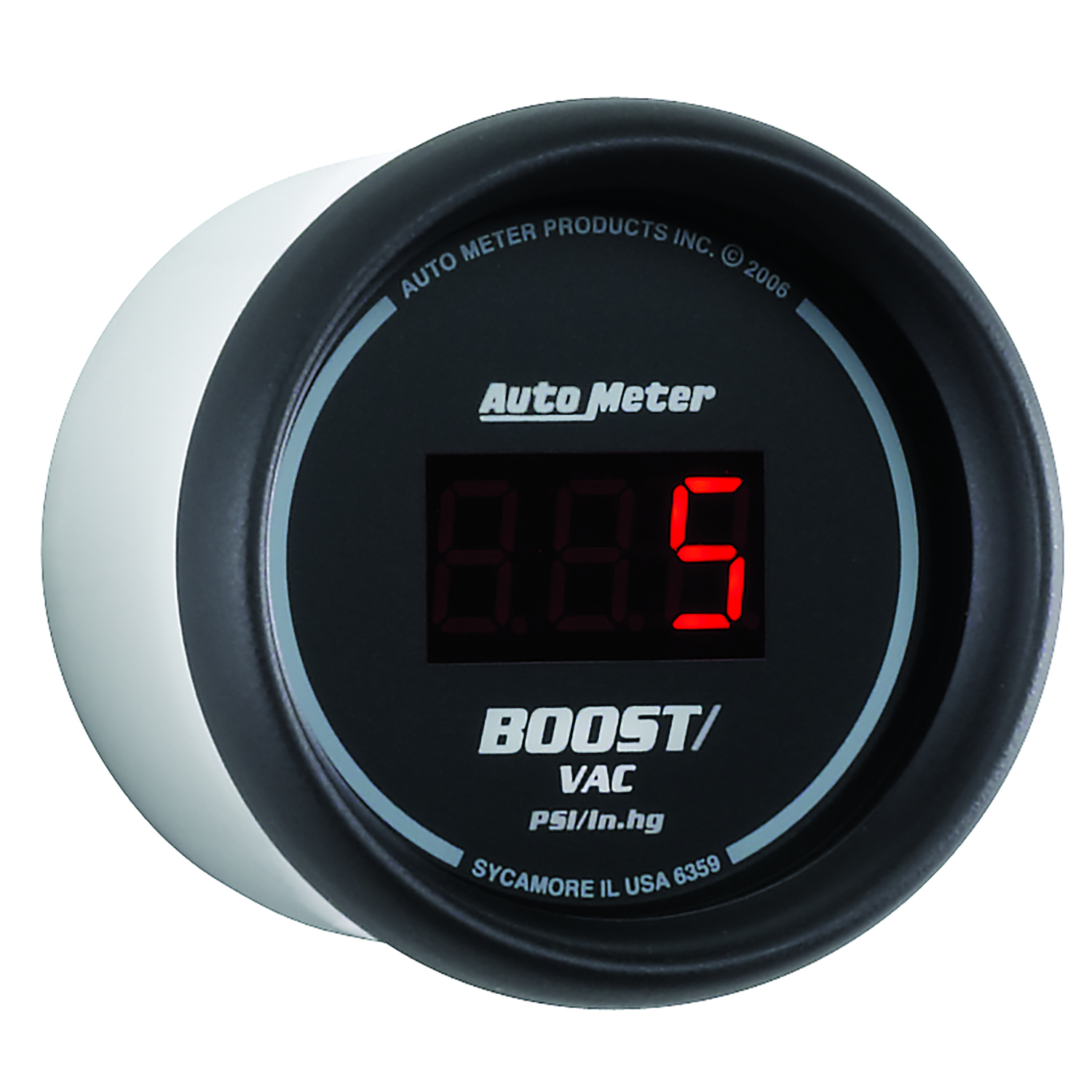 AUTOMETER Vacuum/Boost Gauge 2 1/16", 30Inhg-30PSI, Digital, Black Dial W/ Red LED - Image 3