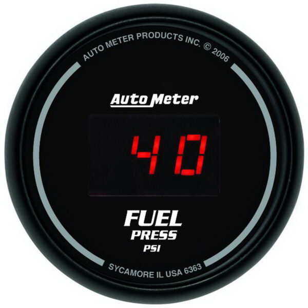 AUTOMETER Fuel Pressure Gauge 2 1/16", 100PSI, Digital, Black Dial W/ Red LED