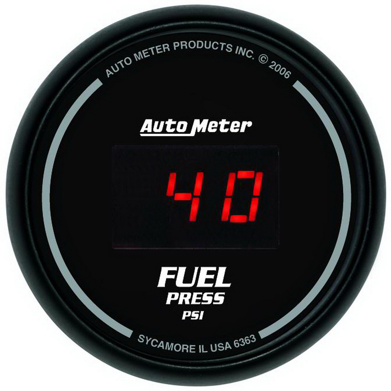 AUTOMETER Fuel Pressure Gauge 2 1/16", 100PSI, Digital, Black Dial W/ Red LED