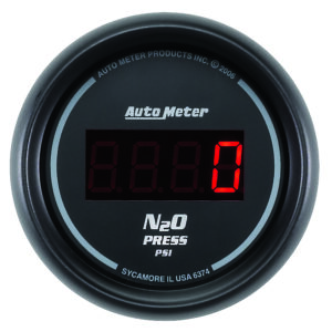AUTOMETER Nitrous Pressure Gauge 2 1/16", 1600PSI, Digital, Black Dial W/ Red LED