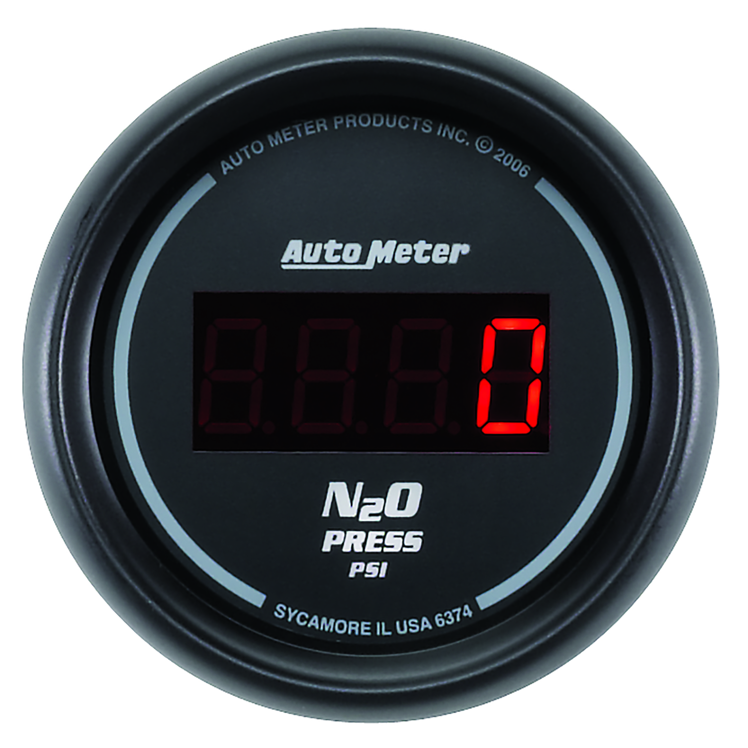 AUTOMETER Nitrous Pressure Gauge 2 1/16", 1600PSI, Digital, Black Dial W/ Red LED