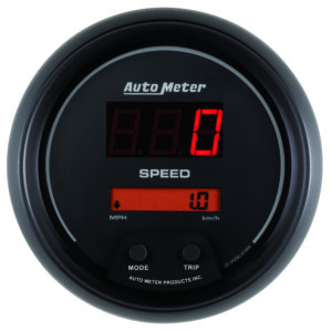 AUTOMETER Speedometer Gauge 3 3/8", 260MPH / 260KMH Elec Program, Digital, Black W/ Red LED