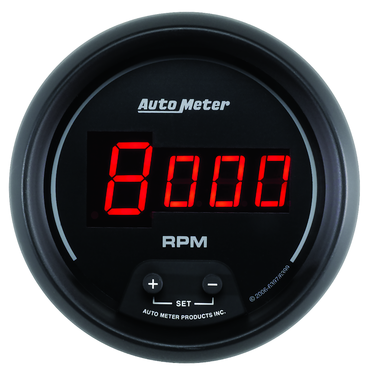 AUTOMETER Tachometer Gauge 3 3/8", 10K RPM, In-Dash, Digital, Black Dial W/ Red LED