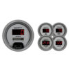AUTOMETER 5pc Gauge Kit 3 3/8" & 2 1/16", Elec. Speedo., Digital, Silver W/ Red LED