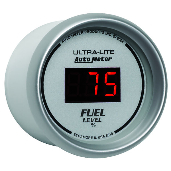 AUTOMETER Fuel Level Gauge 2 1/16", 0-280° Program., Digital, Silver Dial W/ Red LED - Image 3