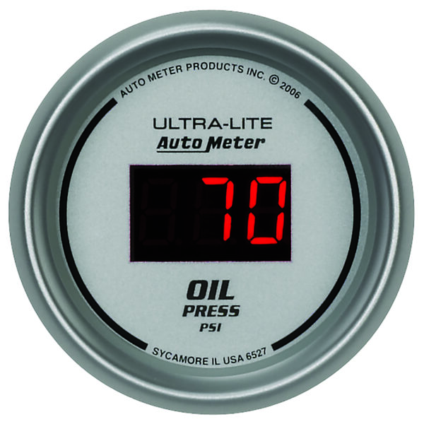AUTOMETER 5pc Gauge Kit 3 3/8" & 2 1/16", Elec. Speedo., Digital, Silver W/ Red LED - Image 3