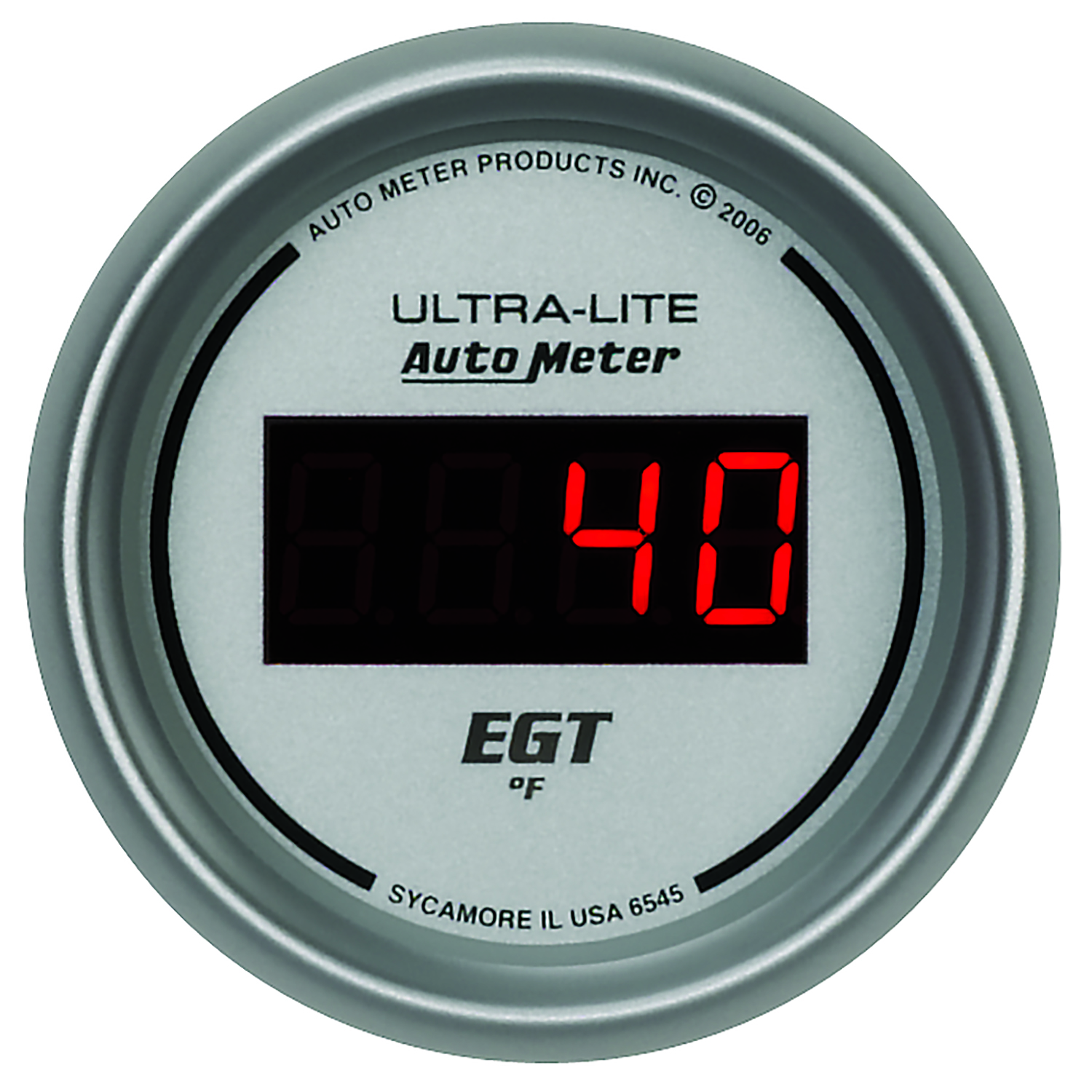 AUTOMETER EGT Pyrometer Gauge 2 1/16", 1600°f, Digital, Silver Dial W/ Red LED