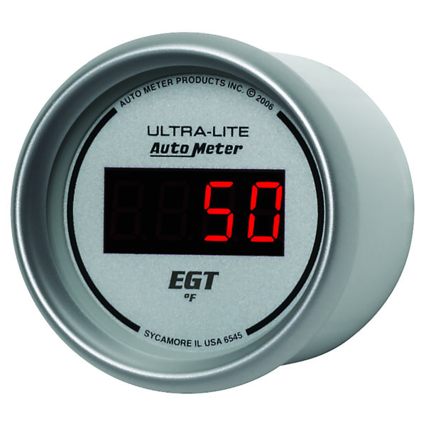 AUTOMETER EGT Pyrometer Gauge 2 1/16", 1600°f, Digital, Silver Dial W/ Red LED - Image 2
