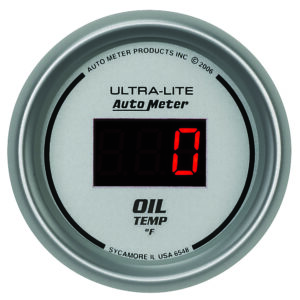 AUTOMETER Oil Temperature Gauge 2 1/16", 340°F, Digital, Silver Dial Red LED