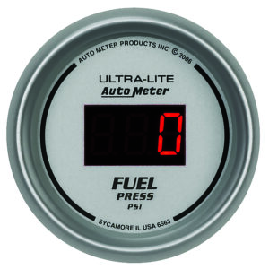 AUTOMETER Fuel Pressure Gauge 2 1/16", 100PSI, Digital, Silver Dial W/ Red LED