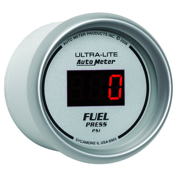 AUTOMETER Fuel Pressure Gauge 2 1/16", 100PSI, Digital, Silver Dial W/ Red LED - Image 3