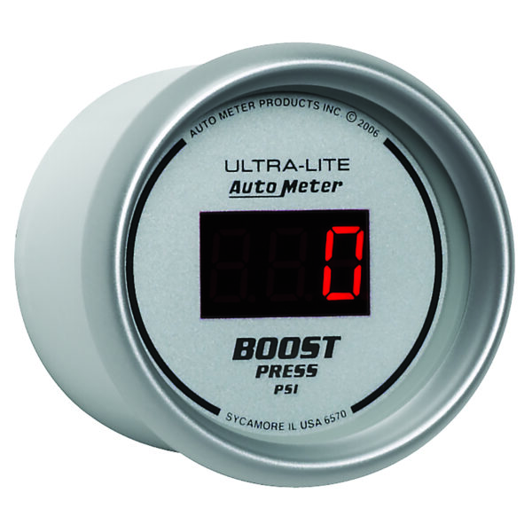AUTOMETER Boost Gauge 2 1/16", 60PSI, Digital, Silver Dial W/ Red LED - Image 3