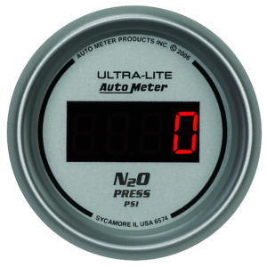 AUTOMETER Nitrous Pressure Gauge 2 1/16", 1600PSI, Digital, Silver Dial W/ Red LED