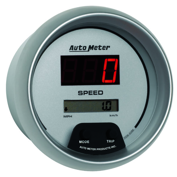 AUTOMETER Speedometer Gauge 3 3/8", 260MPH / 260KMH Elec Program, Digital, Slvr W/ Red LED - Image 3
