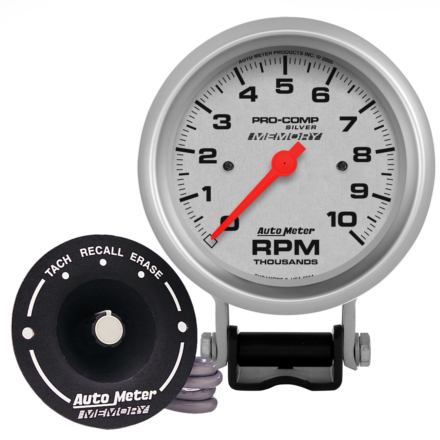 AUTOMETER Tachometer Gauge 3 3/4", 10K RPM, Pedestal W/ Peak Memory, Ultra-Lite