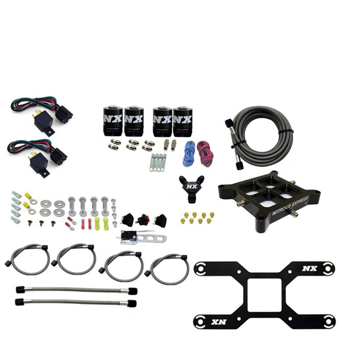 NITROUS EXPRESS Dry, Quad Stage Billet Crossbar Plate System 100-2000HP (4150 Flange)-No Bottle
