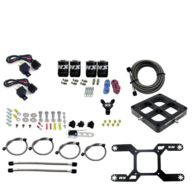 NITROUS EXPRESS Dry, Quad Stage Billet Crossbar Plate System 100-2000HP (4500 Flange)-No Bottle
