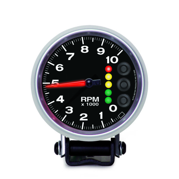 AUTOMETER Tachometer Gauge 3 3/4", 10K RPM, W/Pit Road Speed Lights & Peak Mem, Elite