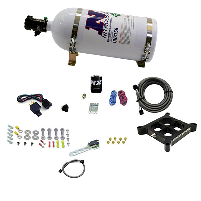 NITROUS EXPRESS Single Entry Billet Crossbar Plate System, Dry 100-500HP, 4150, 10LB Bottle