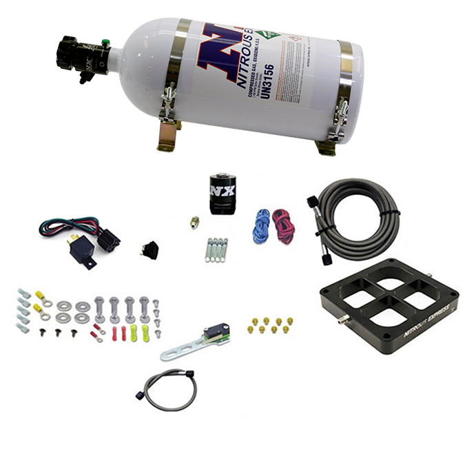 NITROUS EXPRESS Single Entry Billet Crossbar Plate System, Dry 100-500HP, 4500, 10LB Bottle