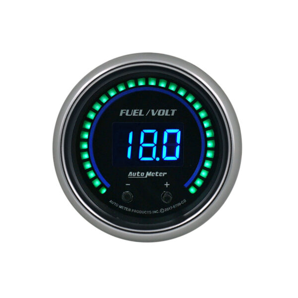 AUTOMETER Gauge, Fuel/Volt, 2 1/16" Two Channel, Selectable, Cobalt Elite Digital