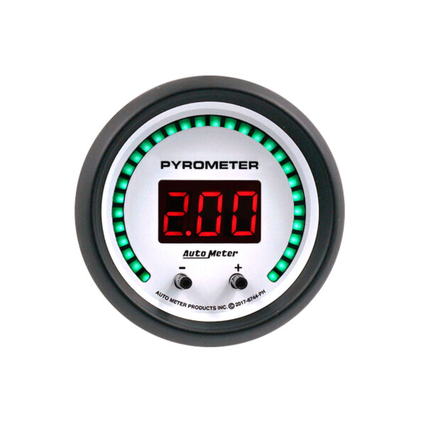 AUTOMETER Gauge, Pyrometer, 2 1/16", Two Channel, Selectable, Phantom Elite Digital