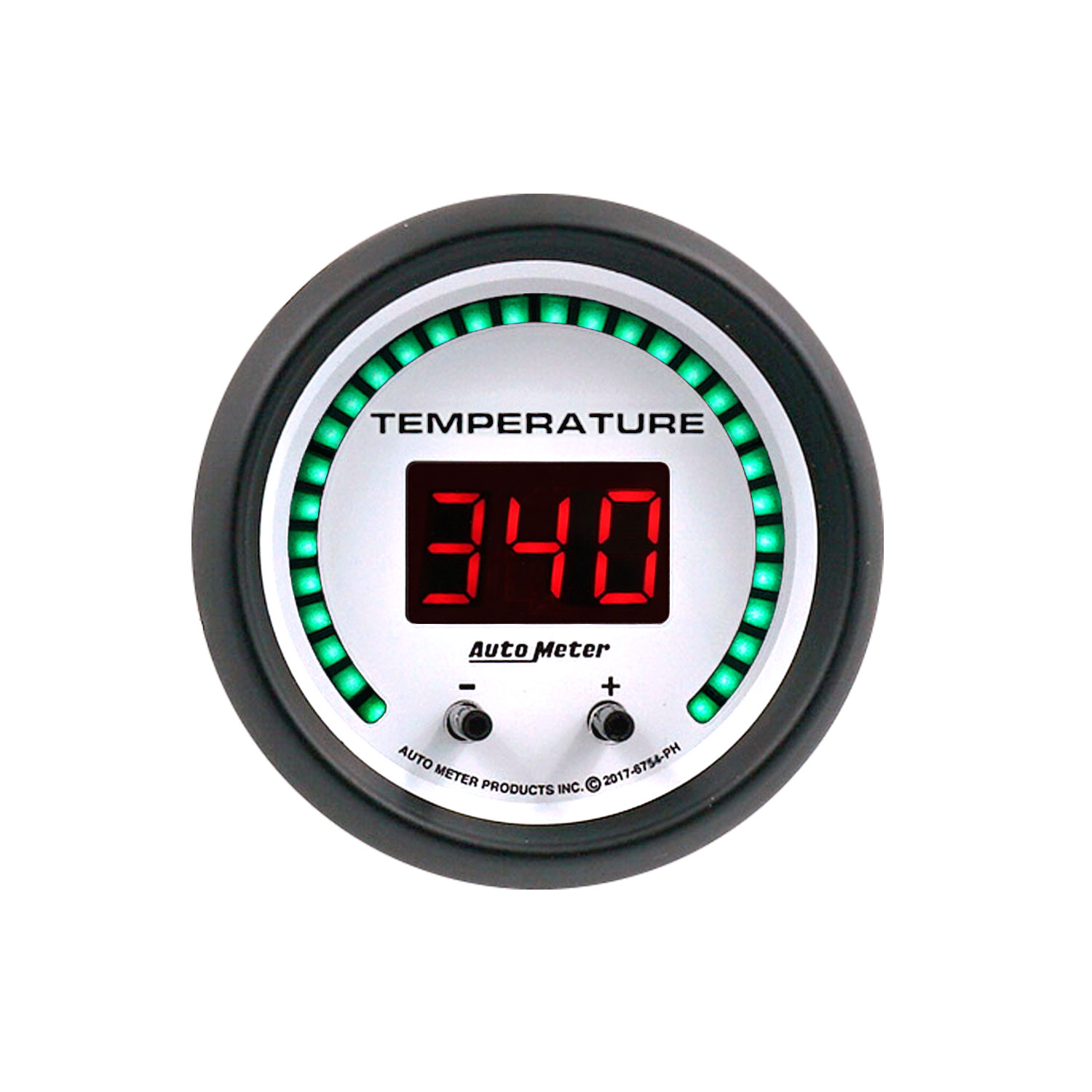 AUTOMETER Gauge, Fluid Temperature, 2 1/16", 2 Chan, Selectable, Phantom Elite Digital