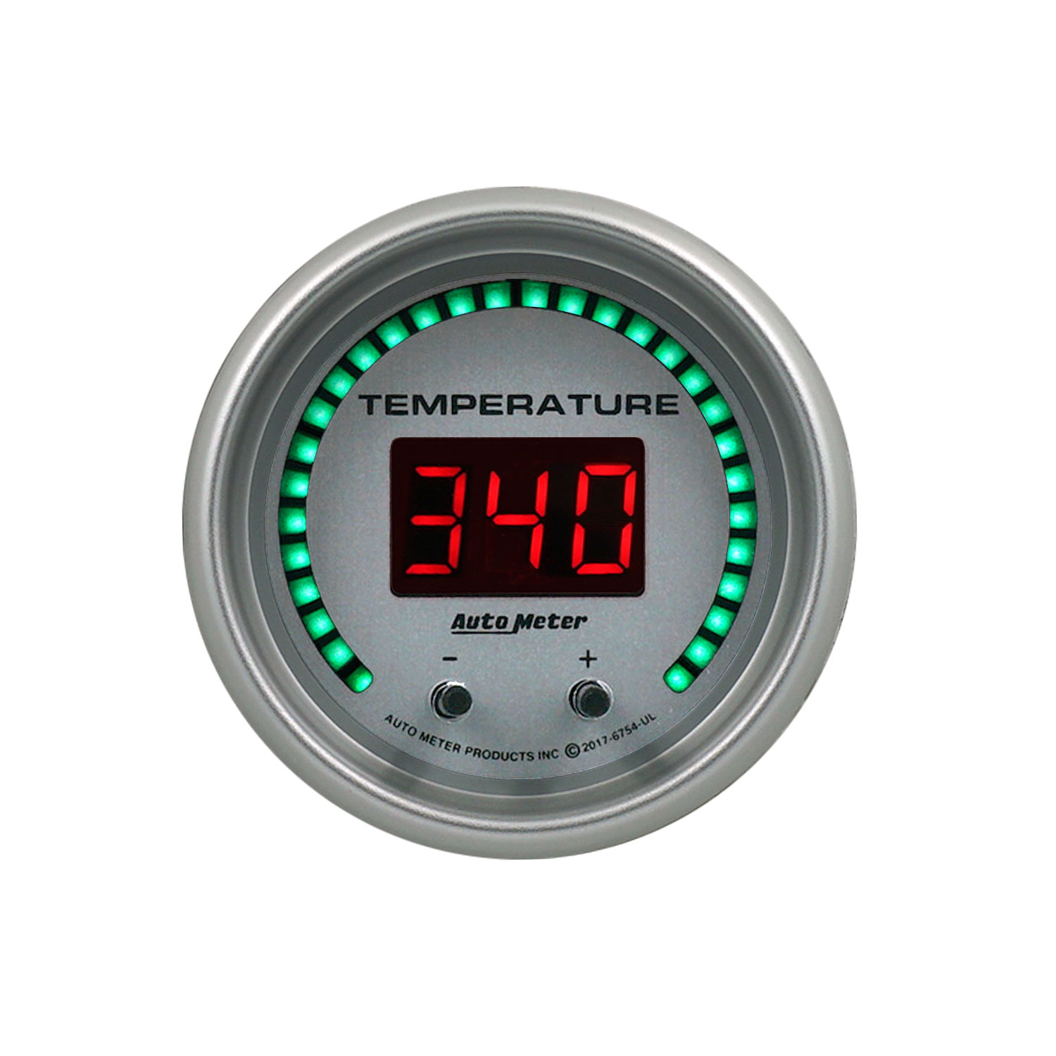 AUTOMETER Gauge, Fluid Temperature, 2 1/16", 2 Chan, Selectable, Ultra-Lite Elite Digital