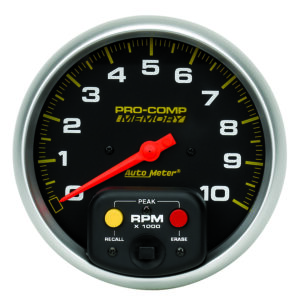 AUTOMETER Tachometer Gauge 5", 10K RPM, In-Dash W/Peak Memory, Pro-Comp
