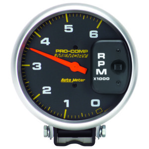 AUTOMETER Tachometer Gauge 5", 6K RPM Diesel, Pedestal W/Peak Memory, Pro-Comp