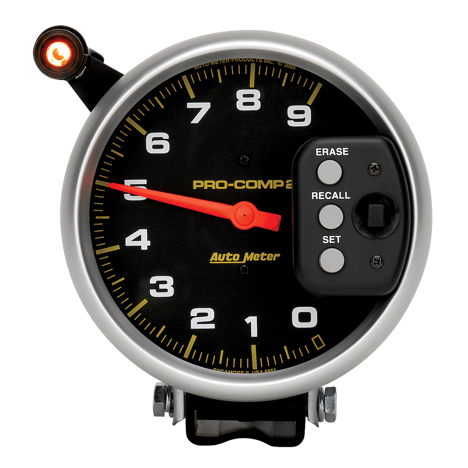 AUTOMETER Tachometer Gauge 5", 9K RPM, Pedestal W/ Quick Lite & Peak Memory, Pro-Comp