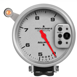 AUTOMETER Tachometer Gauge 5", 9K RPM, Pedestal W/ Quick Lite, Dual Range W/Peak Memory, Ul