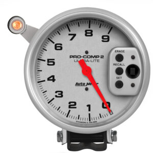 AUTOMETER Tachometer Gauge 5", 9K RPM, Pedestal W/ Quick Lite, W/Peak Memory, Ultra-Lite