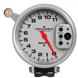 AUTOMETER Tachometer Gauge 5", 11K RPM, Pedestal W/ Quick Lite, W/Peak Memory, Ultra-Lite