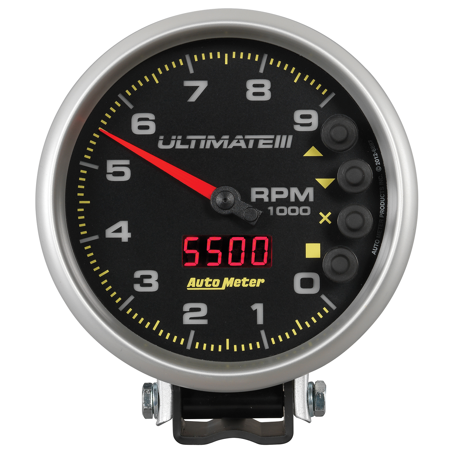 AUTOMETER Tachometer Gauge 5", 9K RPM, Pedestal, Datalogging, Ultimate IIi Playback, Black