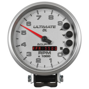 AUTOMETER Tachometer Gauge 5", 9K RPM, Pedestal, Datalogging, Ultimate Dl Playback, Silver