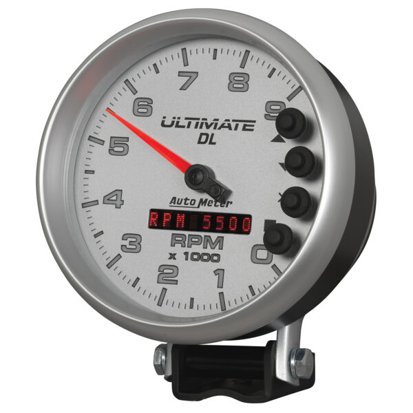 AUTOMETER Tachometer Gauge 5", 9K RPM, Pedestal, Datalogging, Ultimate Dl Playback, Silver - Image 2