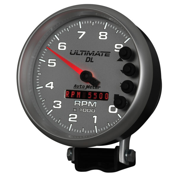 AUTOMETER Tachometer Gauge 5", 9K RPM, Pedestal, Datalogging, Ultimate Dl Playback, Silver - Image 3
