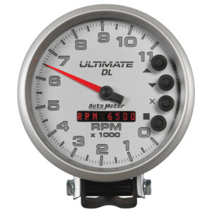 AUTOMETER Tachometer Gauge 5", 11K RPM, Pedestal, Datalogging, Ultimate Dl Playback, Silver