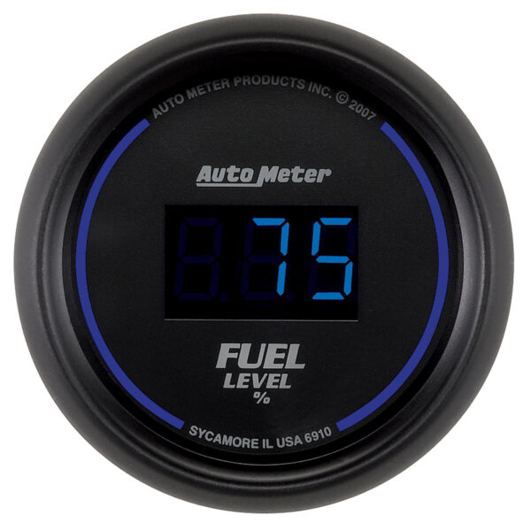 AUTOMETER Fuel Level Gauge 2 1/16", 0-280° Programmable, Digital, Black Dial W/ Blue LED