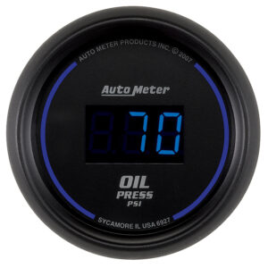 AUTOMETER Oil Pressure Gauge 2 1/16", 100PSI, Digital, Black Dial Blue LED