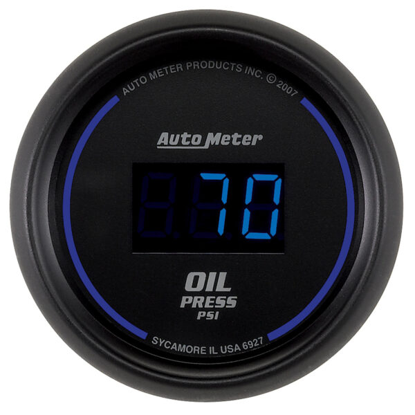 AUTOMETER Oil Pressure Gauge 2 1/16", 100PSI, Digital, Black Dial Blue LED