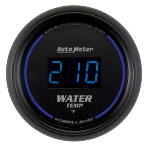 AUTOMETER Water Temperature Gauge 2 1/16", 340°f, Digital, Black Dial W/ Blue LED