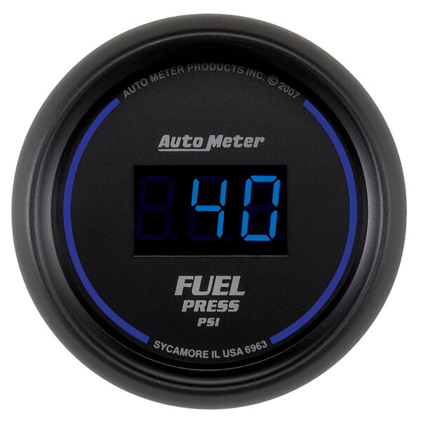 AUTOMETER Fuel Pressure Gauge 2 1/16", 100PSI, Digital, Black Dial W/ Blue LED