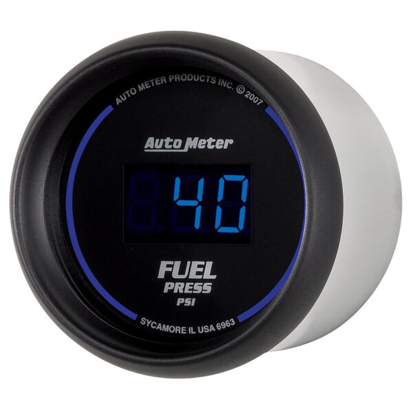 AUTOMETER Fuel Pressure Gauge 2 1/16", 100PSI, Digital, Black Dial W/ Blue LED - Image 2