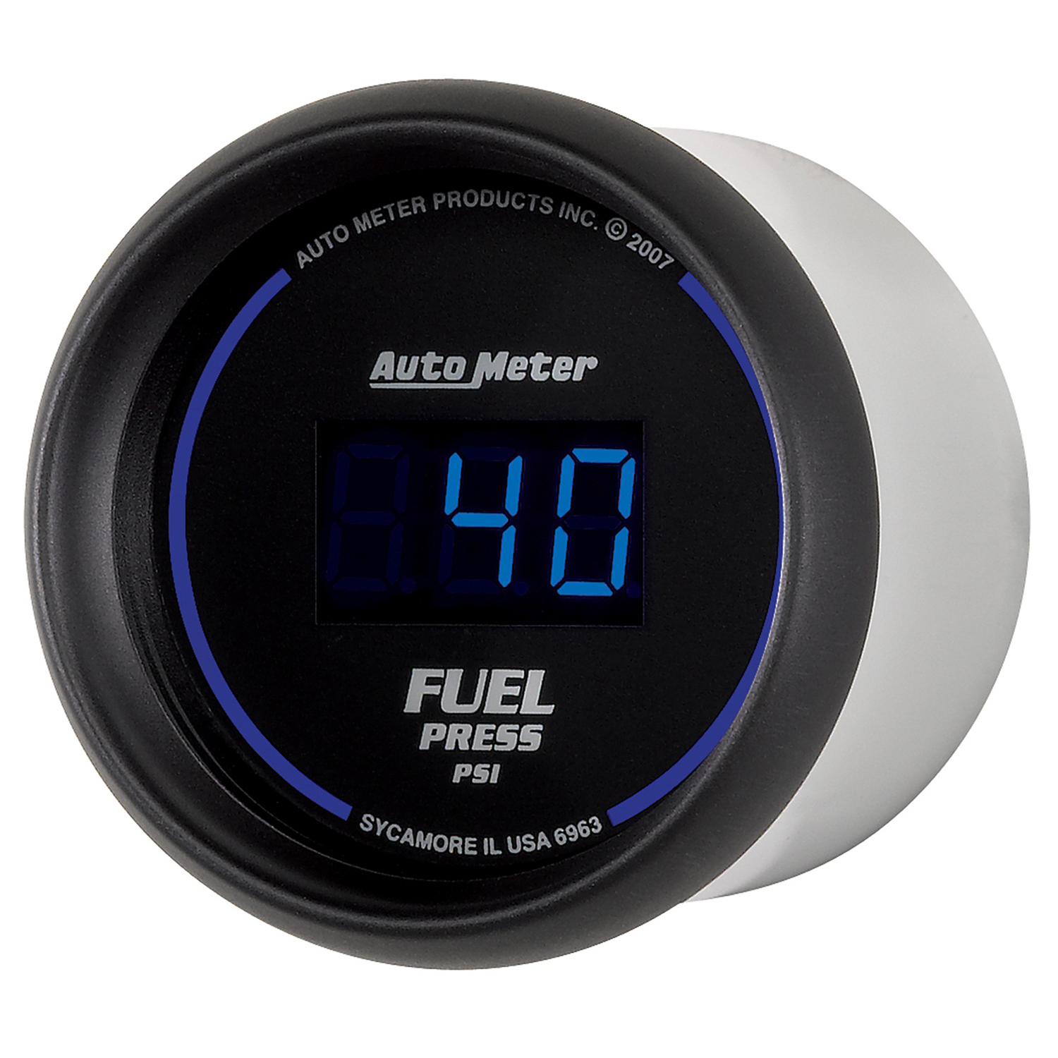 AUTOMETER Fuel Pressure Gauge 2 1/16", 100PSI, Digital, Black Dial W/ Blue LED - Image 2