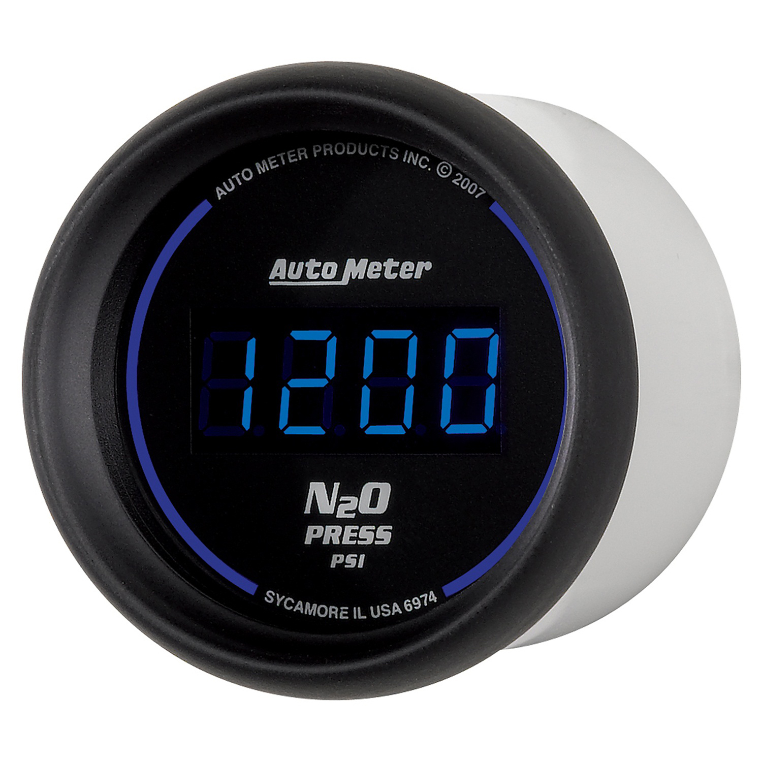 AUTOMETER Nitrous Pressure Gauge 2 1/16", 1600PSI, Digital, Black Dial W/ Blue LED - Image 2