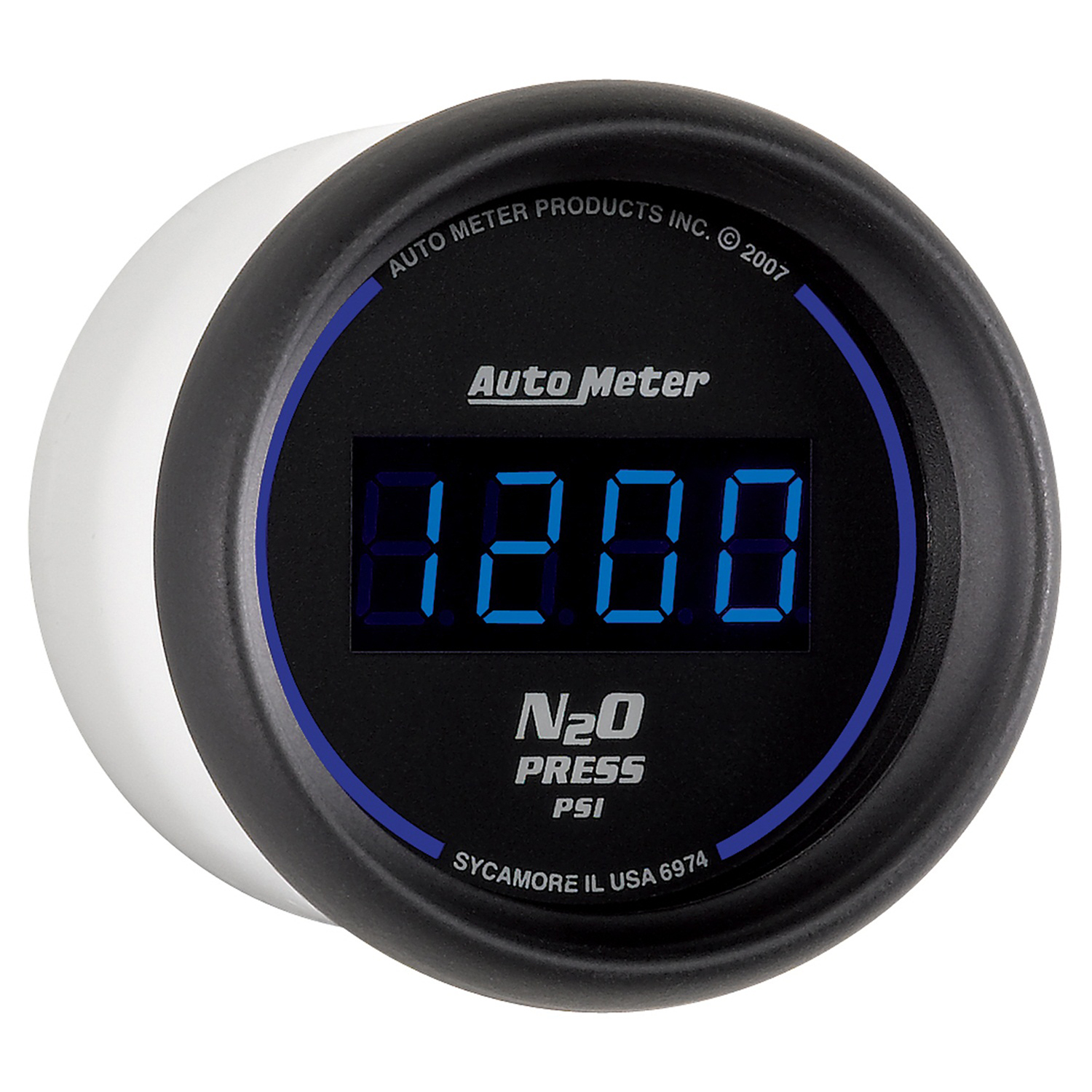 AUTOMETER Nitrous Pressure Gauge 2 1/16", 1600PSI, Digital, Black Dial W/ Blue LED - Image 3